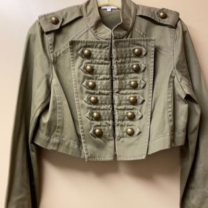 Military style cropped jacket